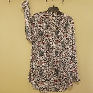 Ann Taylor Loft large floral tunic long sleeve